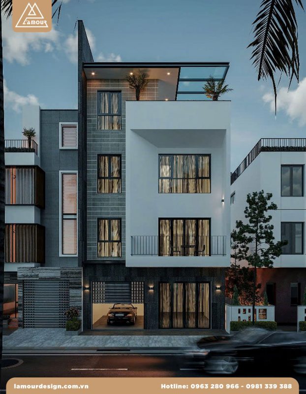 Phối cảnh mặt tiền nhà phố 7.5 - 8m đẹp tại L’amour Design
