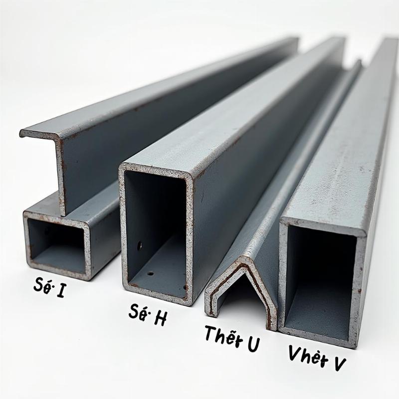 Minh họa các loại thép hình phổ biến cùng sắt I200, ảnh hưởng giá